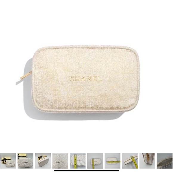 Authentic Chanel 2023 Cosmetic Bag White Gold - Picture 4 of 12